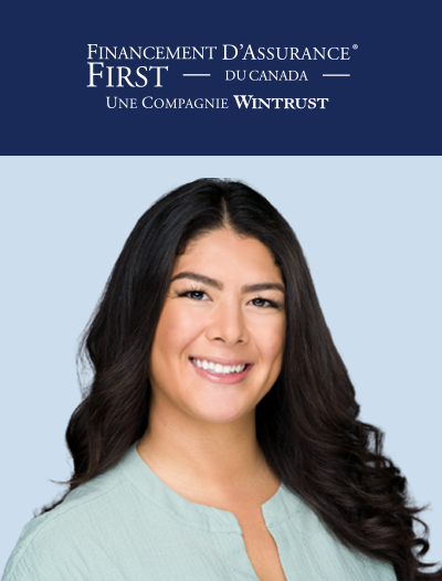 Jordan Aravena Headshot dans l'affiche du Financement d'Assurance FIRST du Canada 