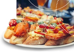 Bread with toppings