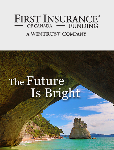 First Insurance Funding of Canada The Future Is Bright Poster with Beach scenery 