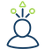Person with shapes above head icon