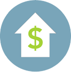 House with dollar sign icon