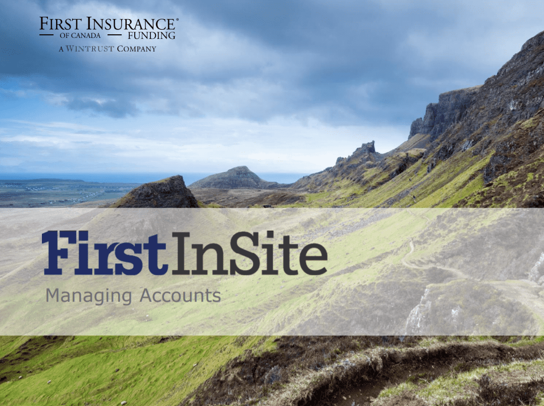 First InSite Managing Accounts Banner