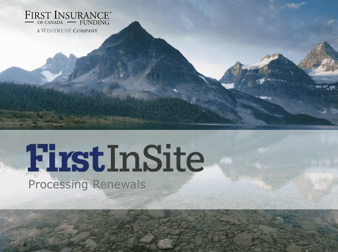 First InSite Processing Renewals banner